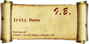 Iritz Bene névjegykártya